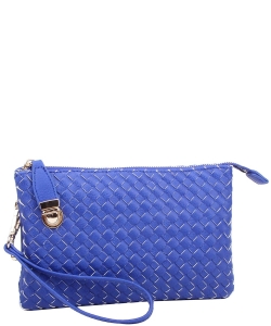 Fashion Woven Clutch Crossbody Bag WU112 ROYAL BLUE